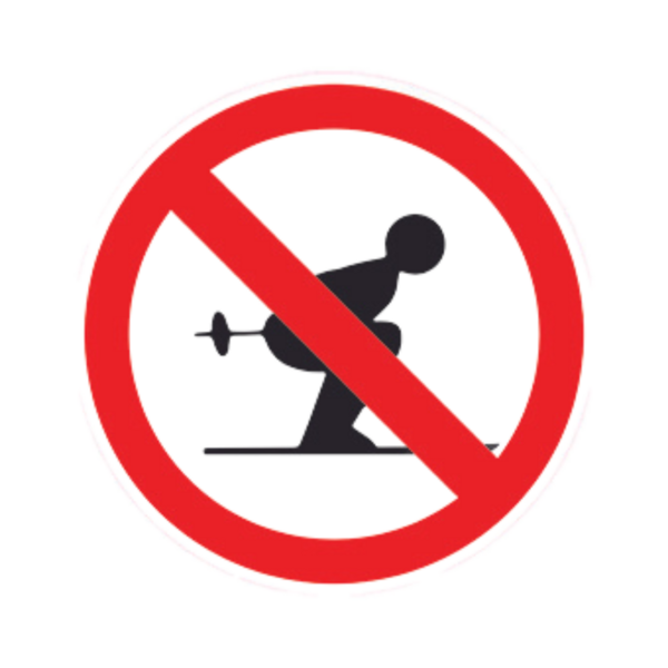 Balise Sticker Ski alpin interdit BALI-STI075